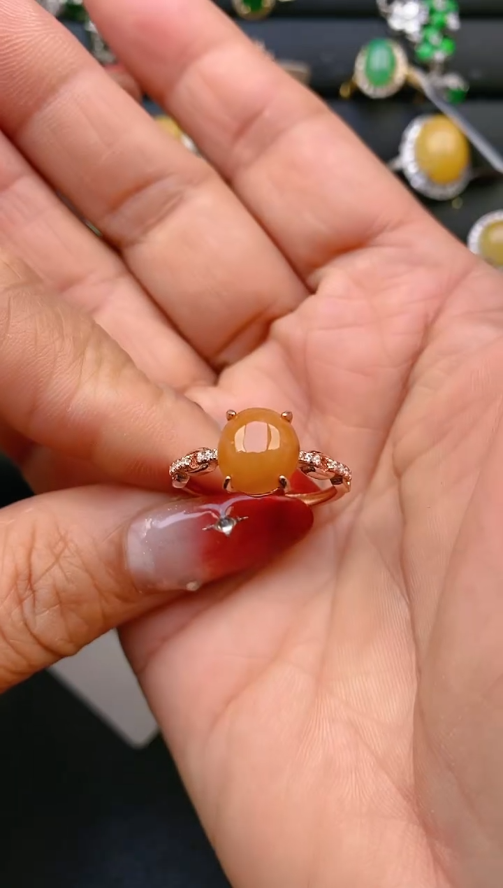 【闪购商品】翡翠戒指银S925镶嵌天然A货翡翠1