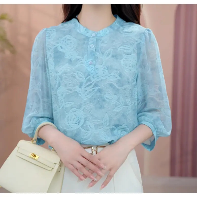 X【高品质】夏季新款设计师遮肉透气显瘦衬衣