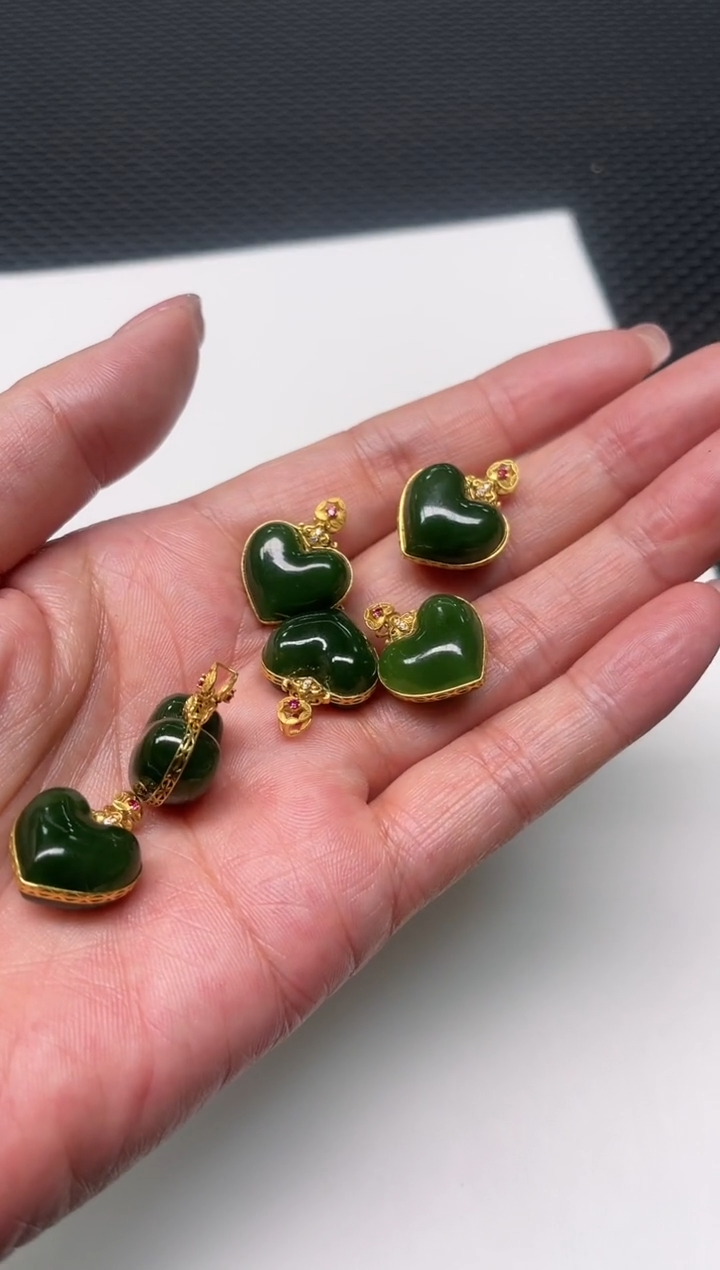 【闪购商品】和田玉吊坠18K金镶嵌多样性发1件