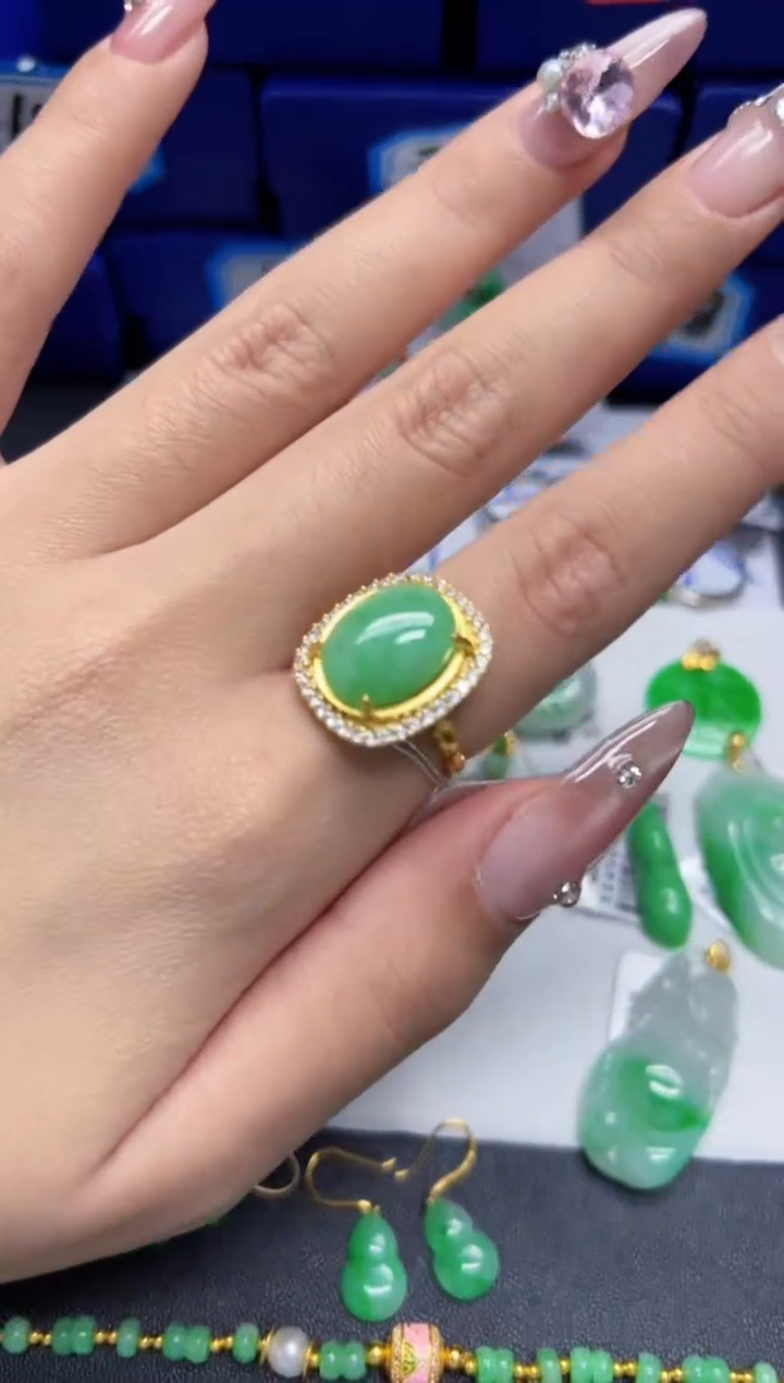 【闪购商品】翡翠戒指未镶嵌Y缅料A货/支持复检/一件