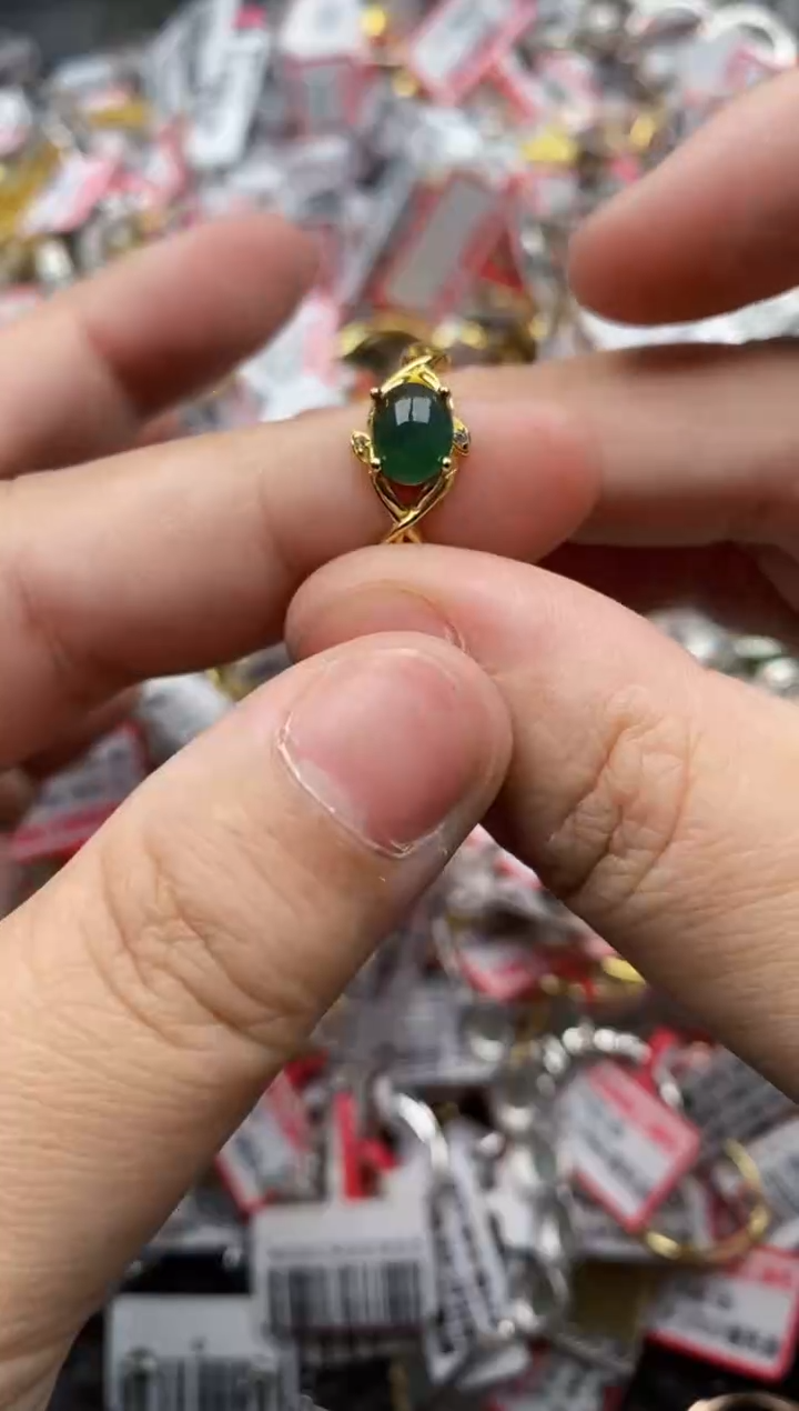 【闪购商品】翡翠戒指银S925镶嵌777777--9