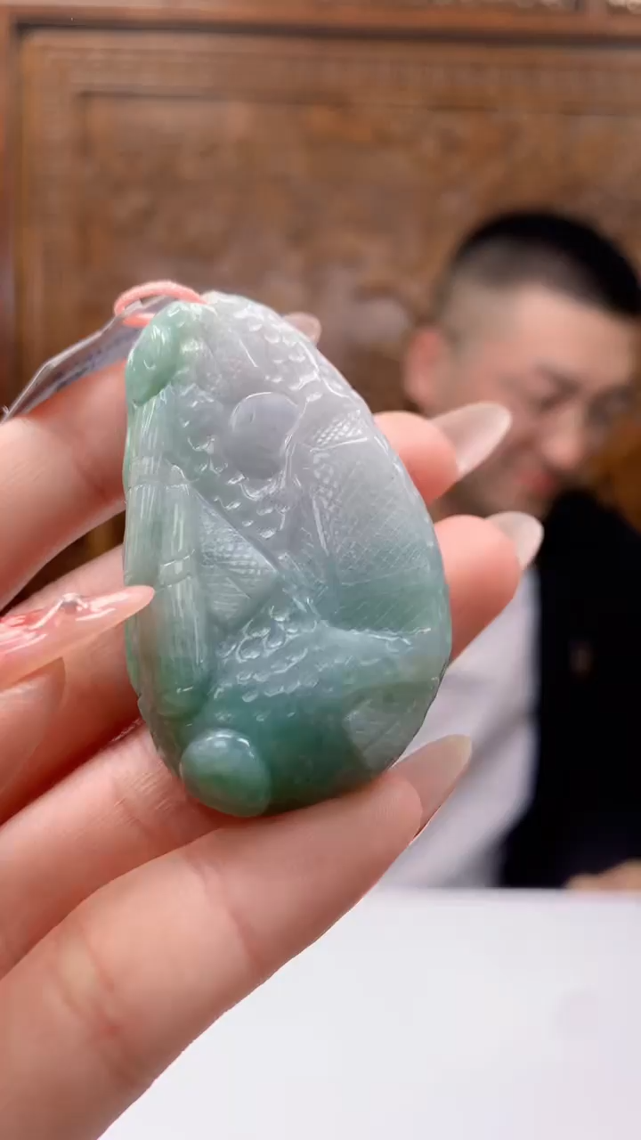 【闪购商品】定制翡翠未镶嵌1072ry-毛货挂件35