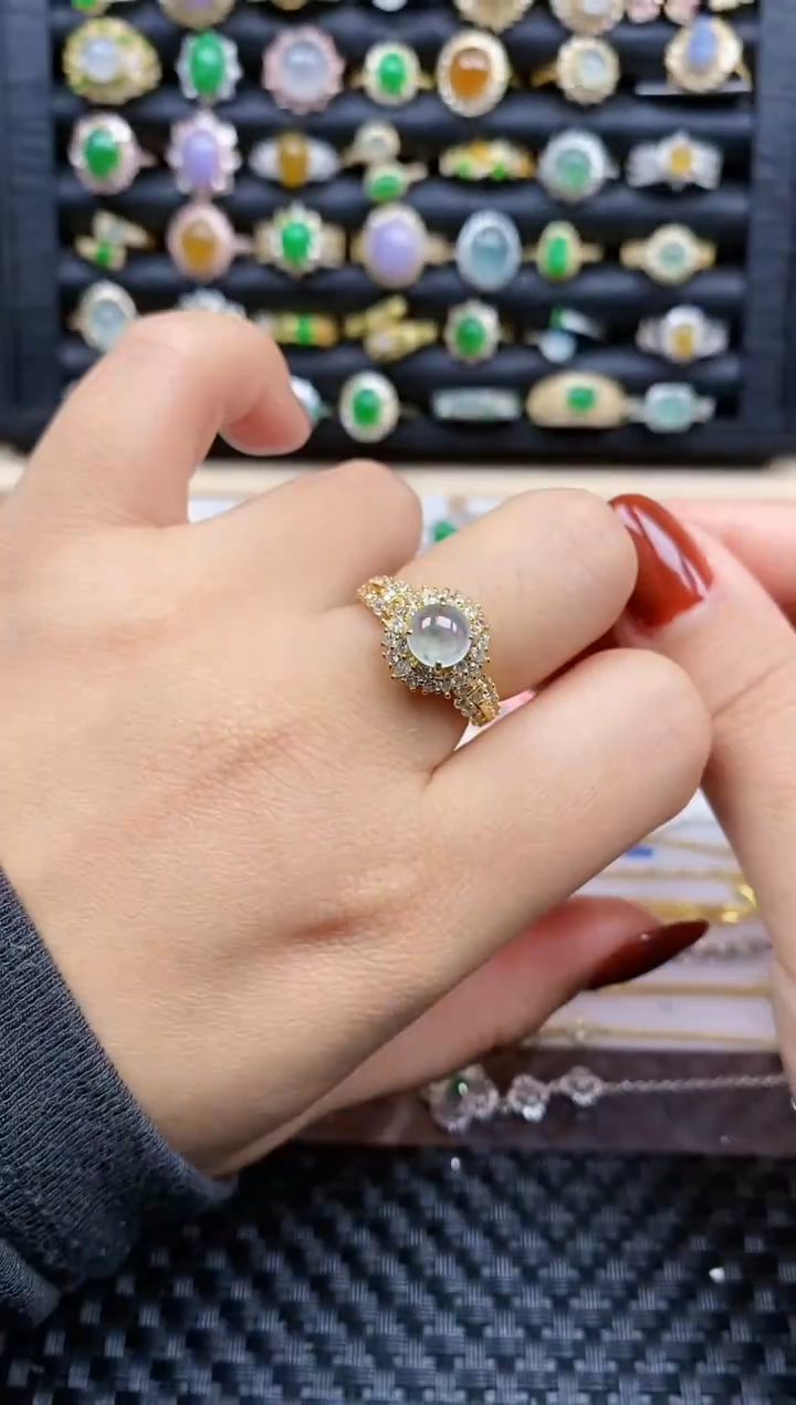 银S925镶嵌戒指翡翠261