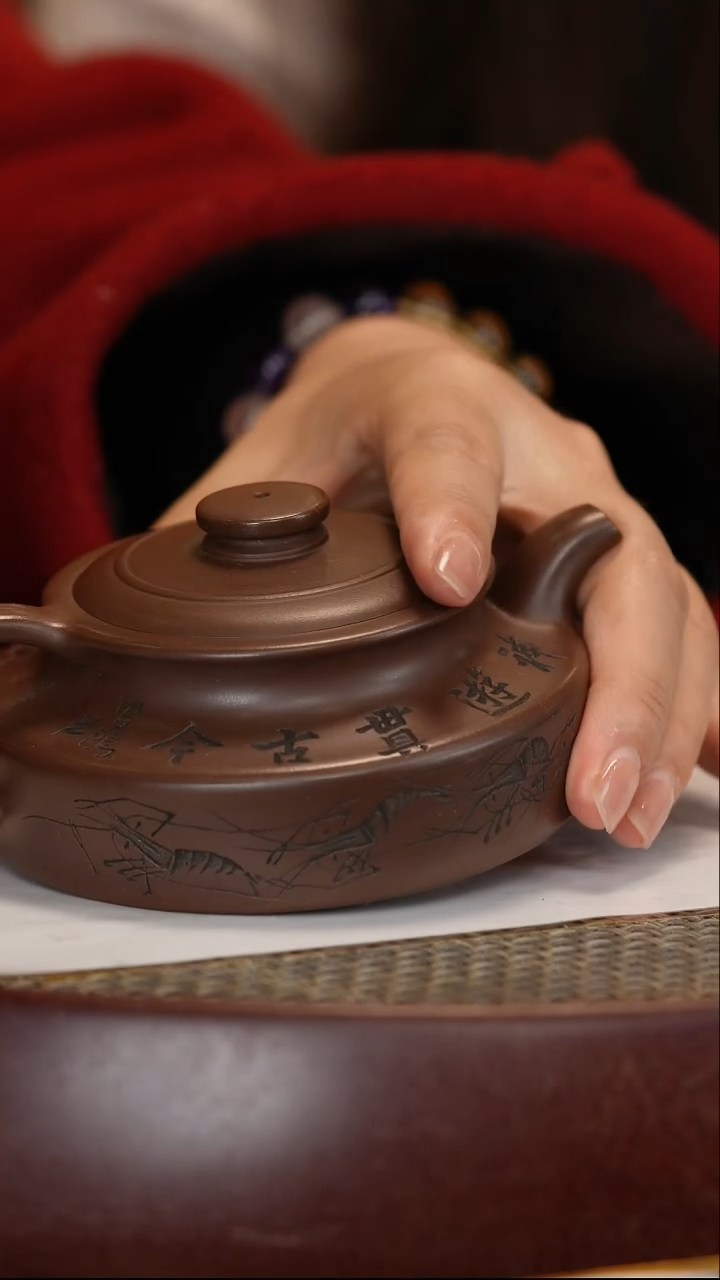 【闪购商品】紫砂茶壶【李霓】紫泥古卣华庭  