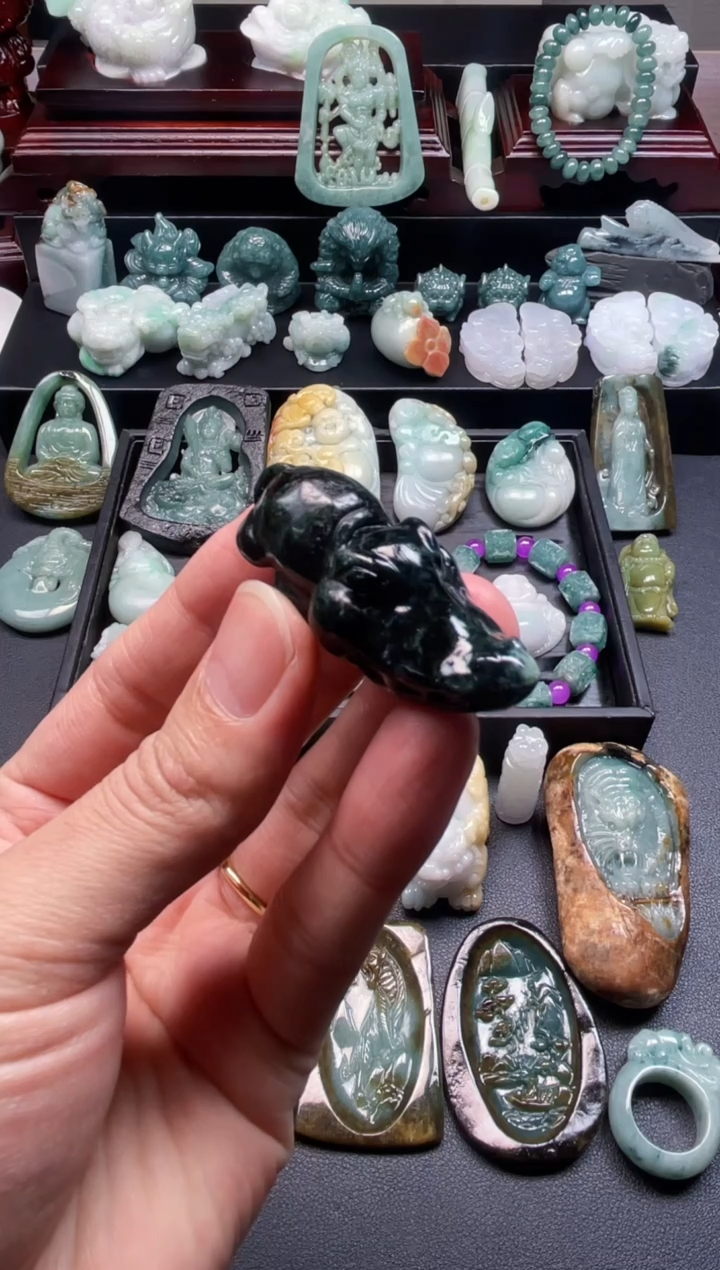 颈饰未镶嵌翡翠1  天然翡翠a货  鳄鱼