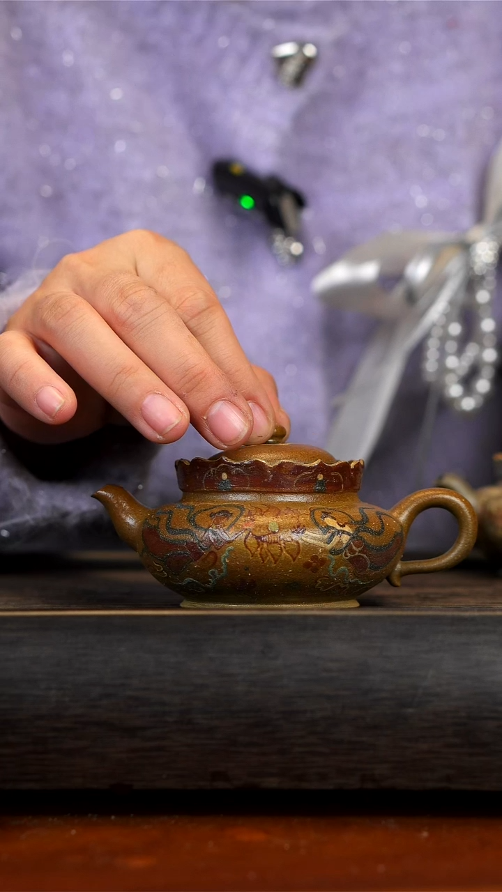 【闪购商品】紫砂茶壶敦煌飞天柴烧 僧帽