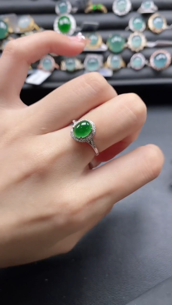 【闪购商品】翡翠戒指银S925镶嵌1111