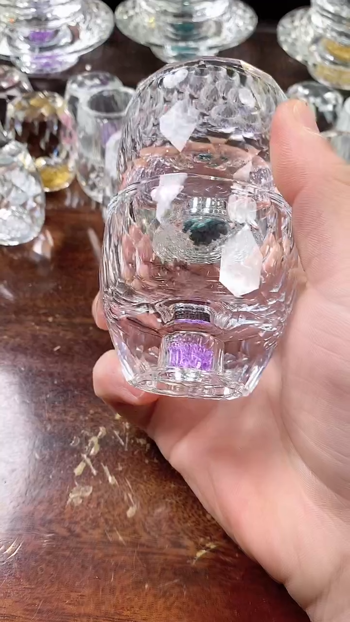 【闪购商品】玺宴新款水晶大多面茶碗紫罗兰2个装