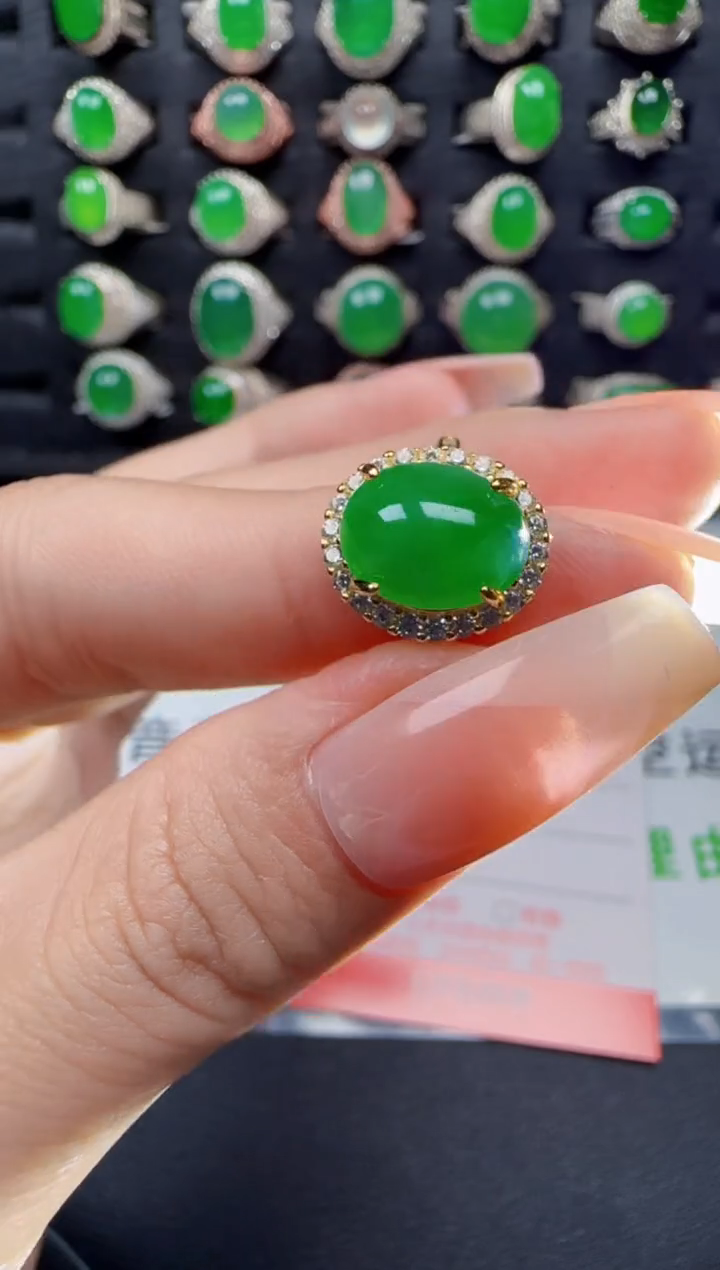 【闪购商品】翡翠戒指银S925镶嵌3643