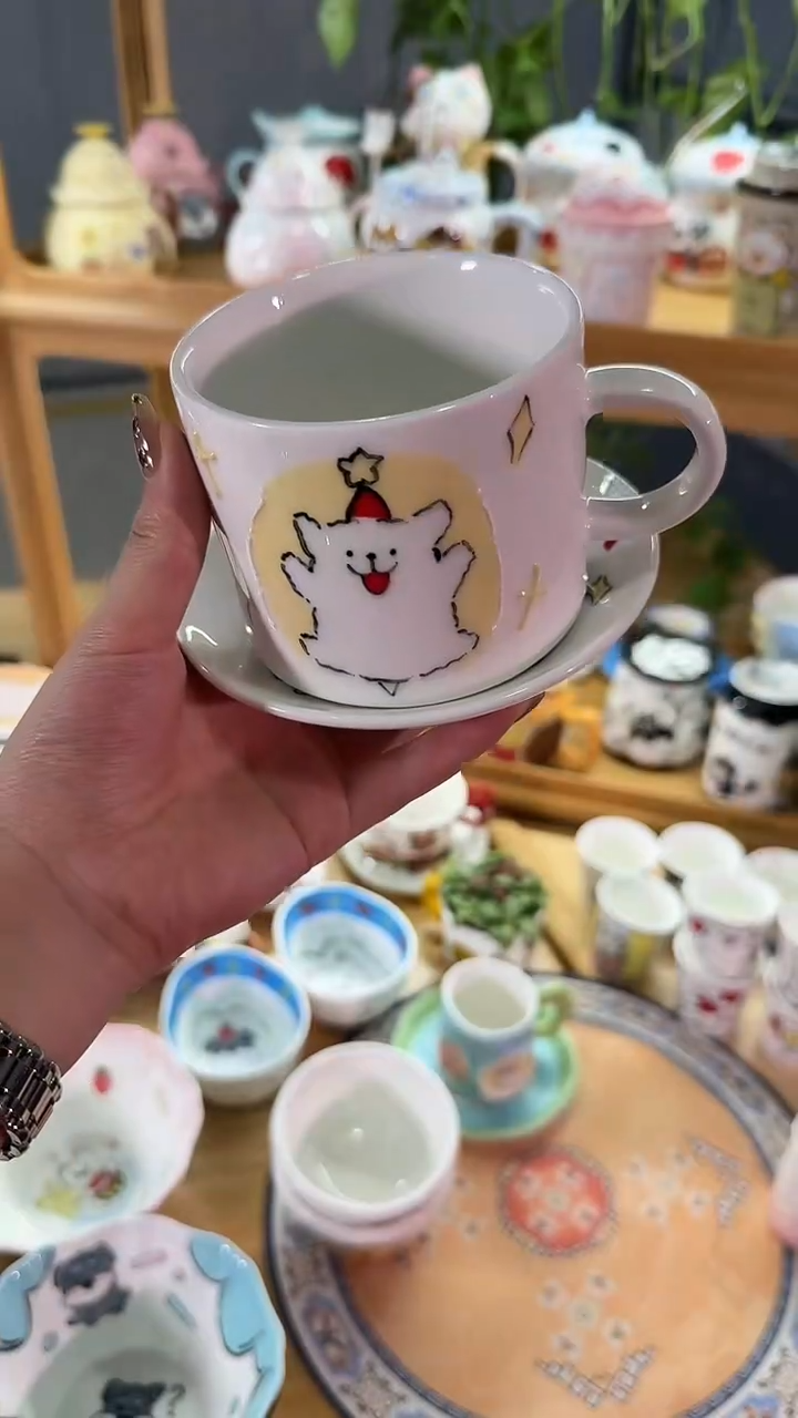 陶瓷勺子款杯子杯子