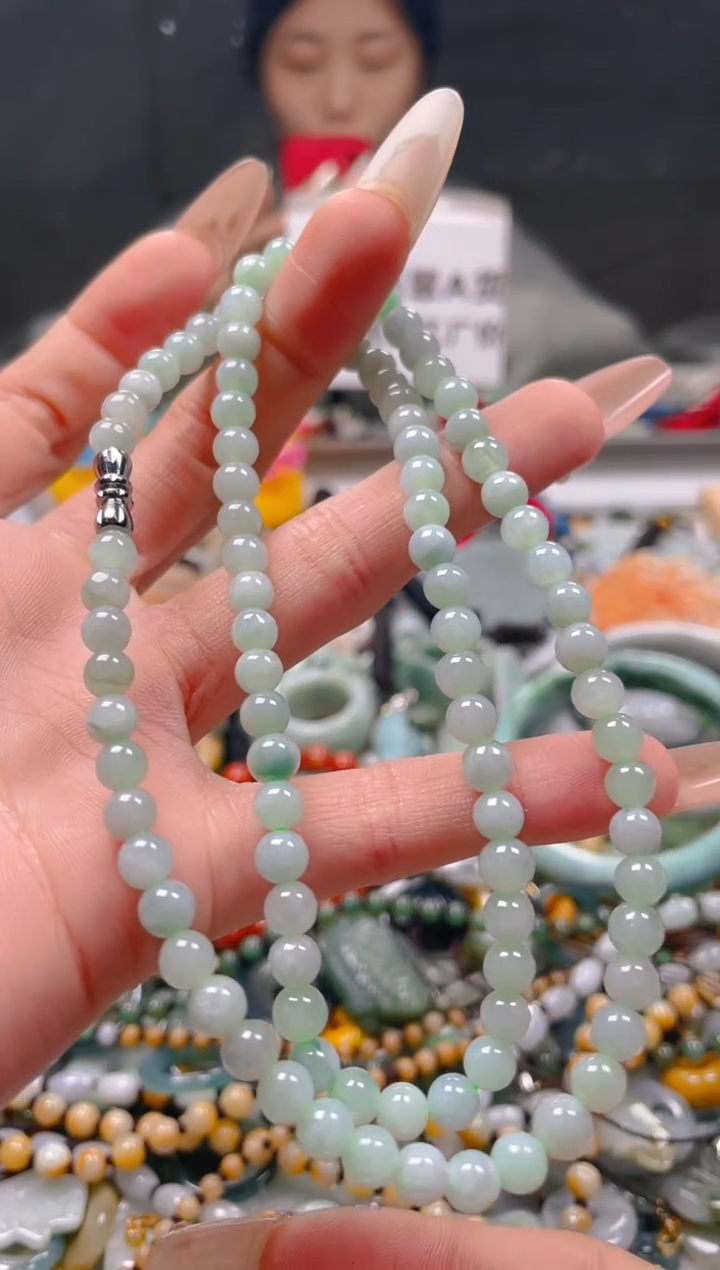 【闪购商品】翡翠颈饰未镶嵌5-6MM/Q/翡翠A货一图一物