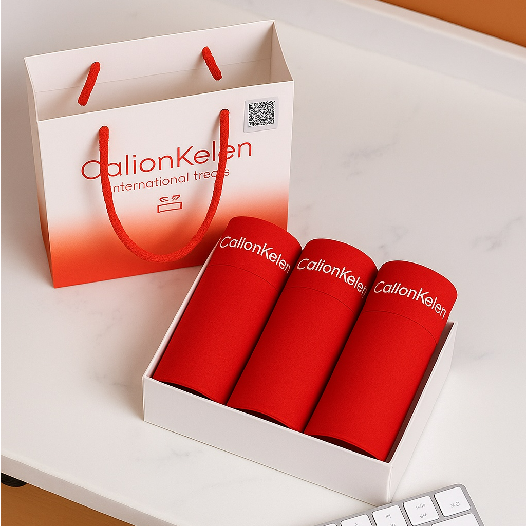 马年男款本命年红内裤元旦新年喜庆桑蚕丝纯棉男士平角内裤礼盒装