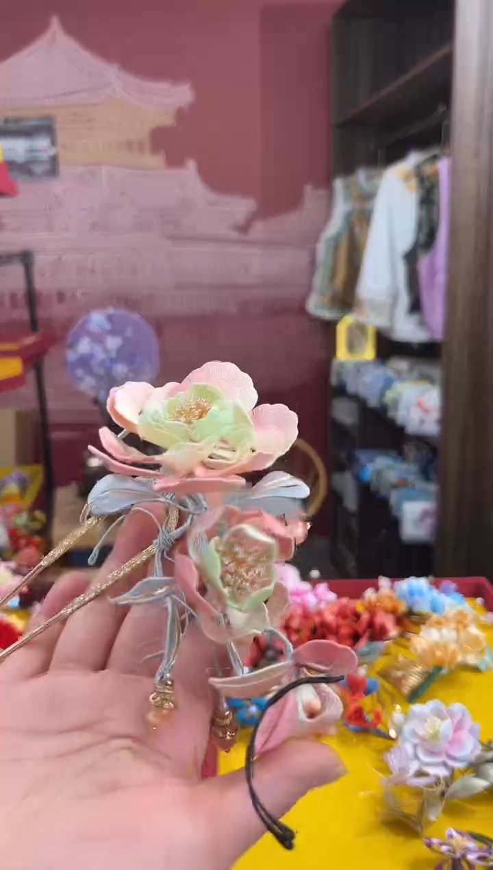 【闪购商品】刺绣 非遗绒花（发饰）