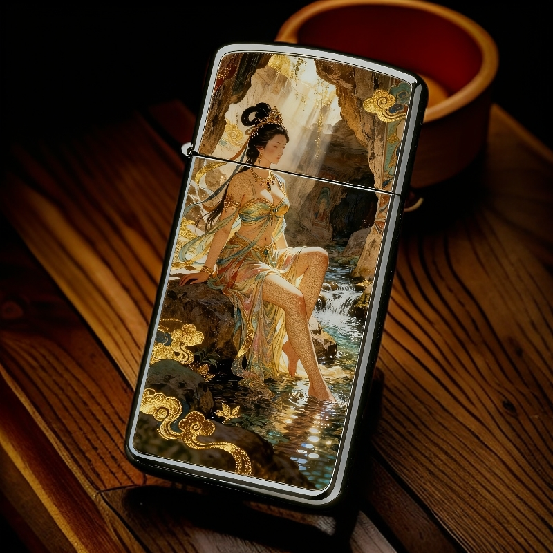 ZORRO佐罗地藏王菩萨防风珐琅彩绘创意纯铜敦煌女神煤油打火机