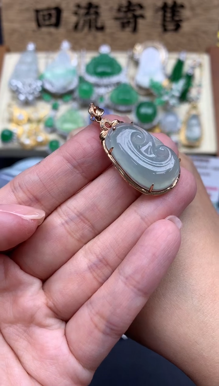 【闪购商品】翡翠颈饰18K金镶嵌327-中国好珍宝