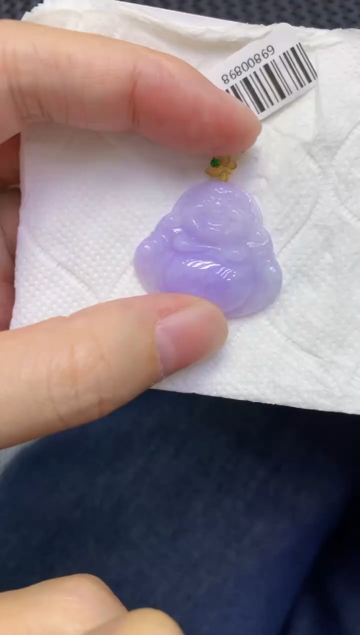 颈饰18K金镶嵌翡翠天然缅甸翡翠A货