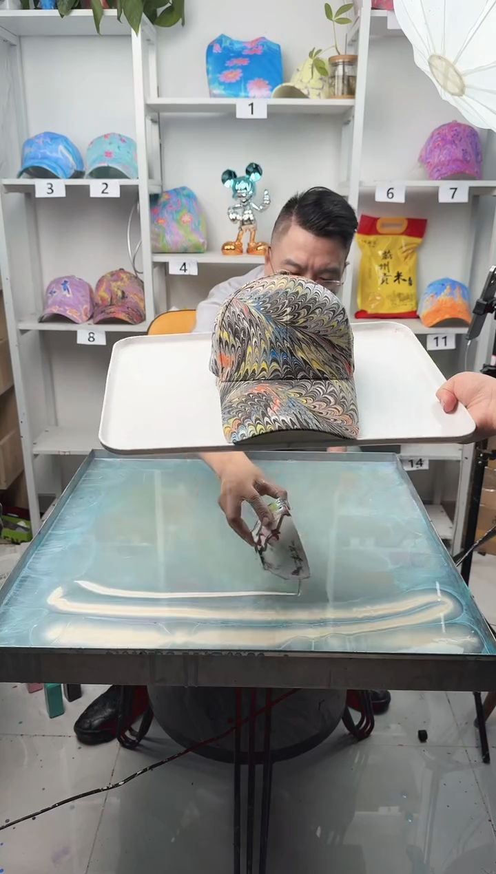 纯棉成人款盘龙纹水拓帽