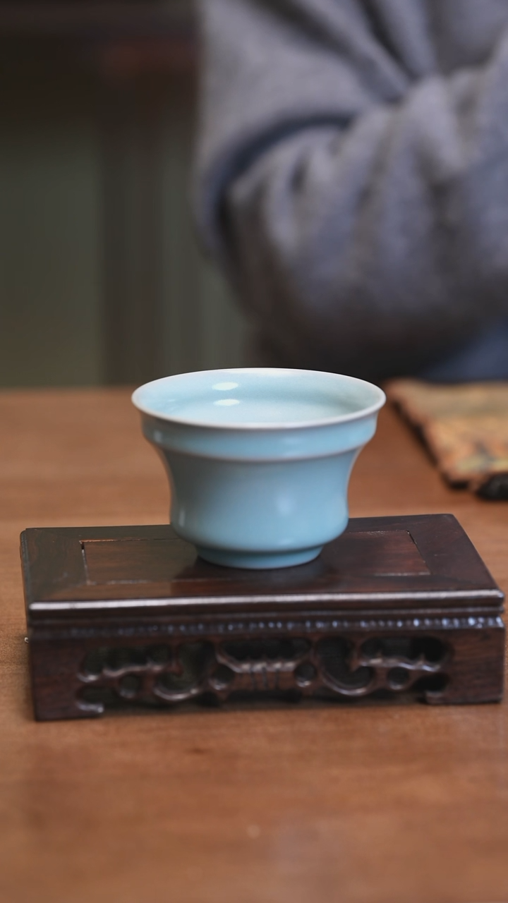 【闪购商品】Y宝丰宋官窑原产地汝瓷束口盏杯（微瑕）
