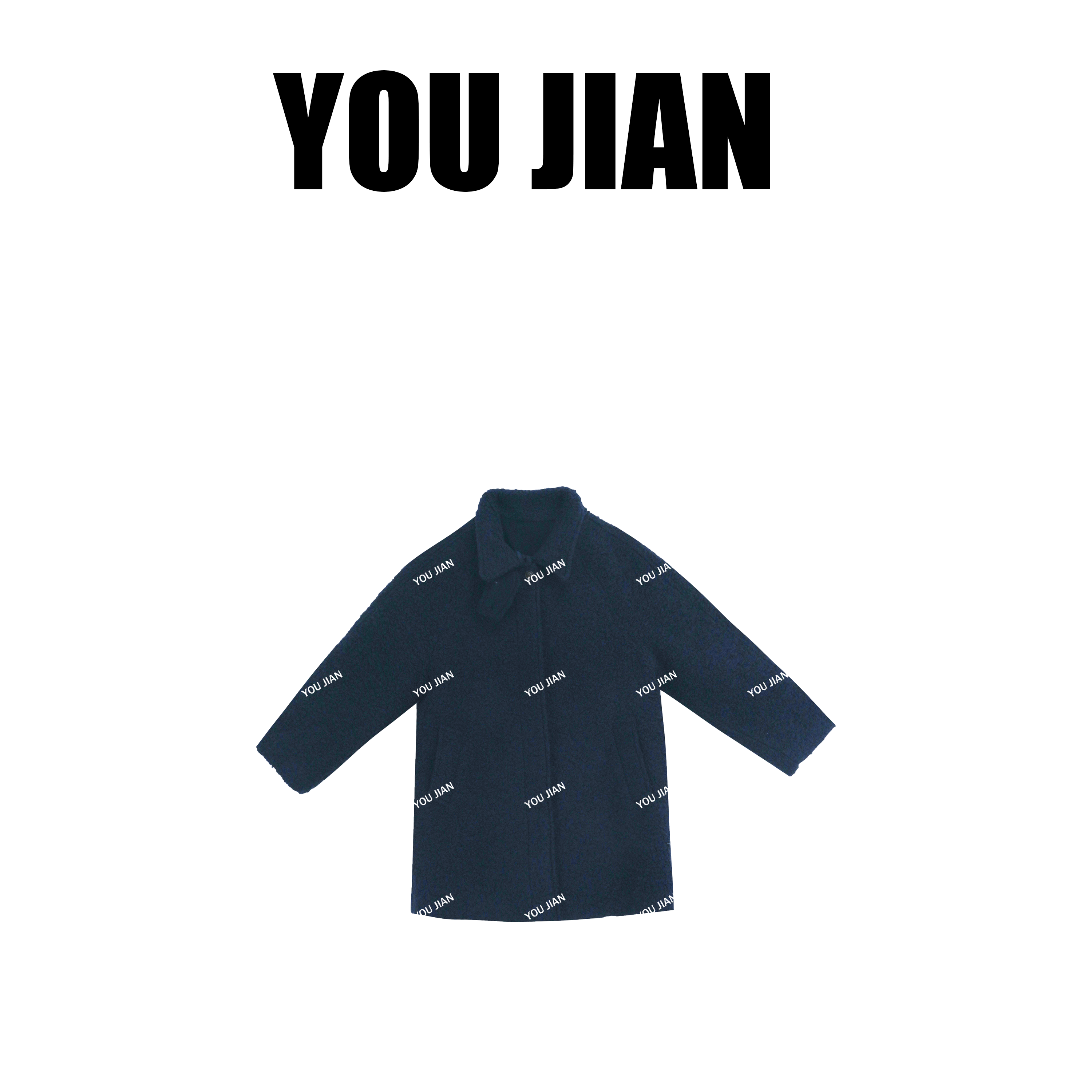 白月光～东大门同款立领圈圈毛系腰带毛呢大衣中长款外套首选