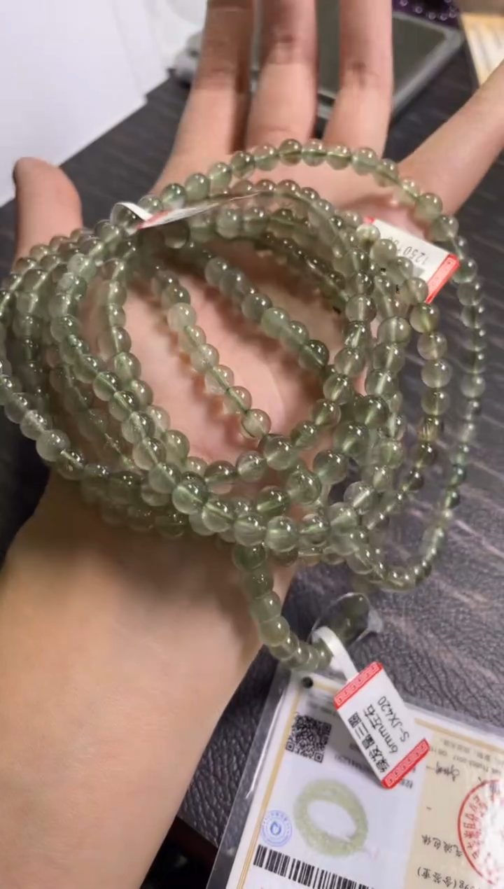 水晶手链未镶嵌6±/x-249【绿发三圈多样性发一件