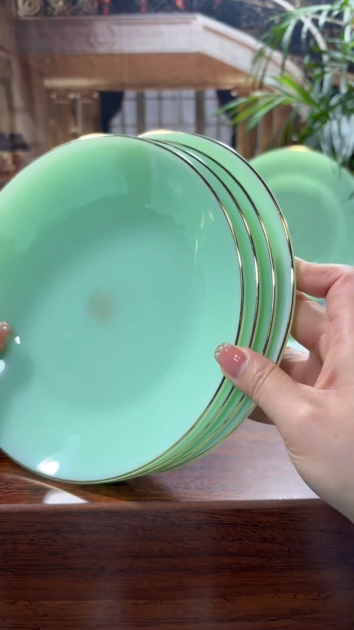 【闪购商品】...... 8英寸深盘4个  玉瓷【贝美】