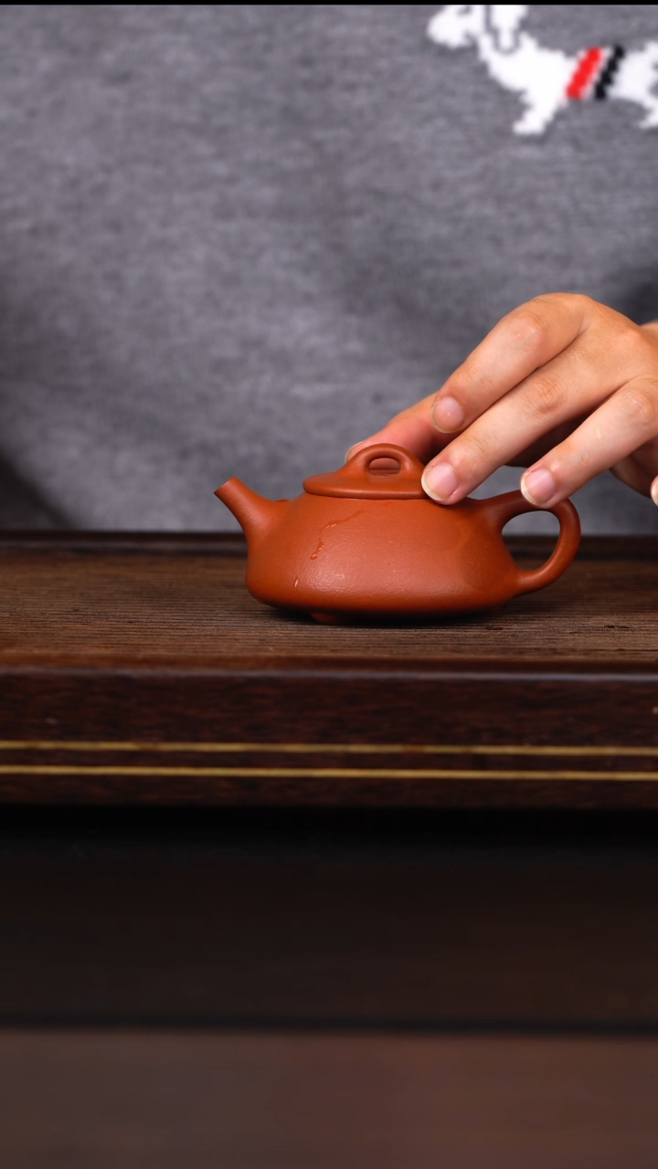 茶壶紫砂红黄泥平盖石瓢
