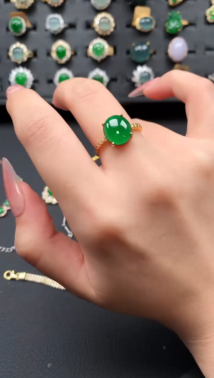 【闪购商品】翡翠戒指银S925镶嵌2141