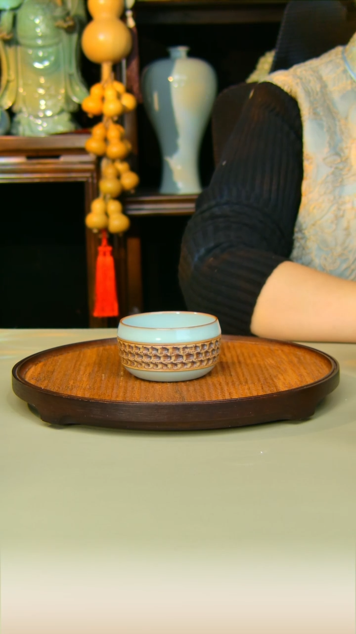 汝瓷重工禅定全手工原矿天青