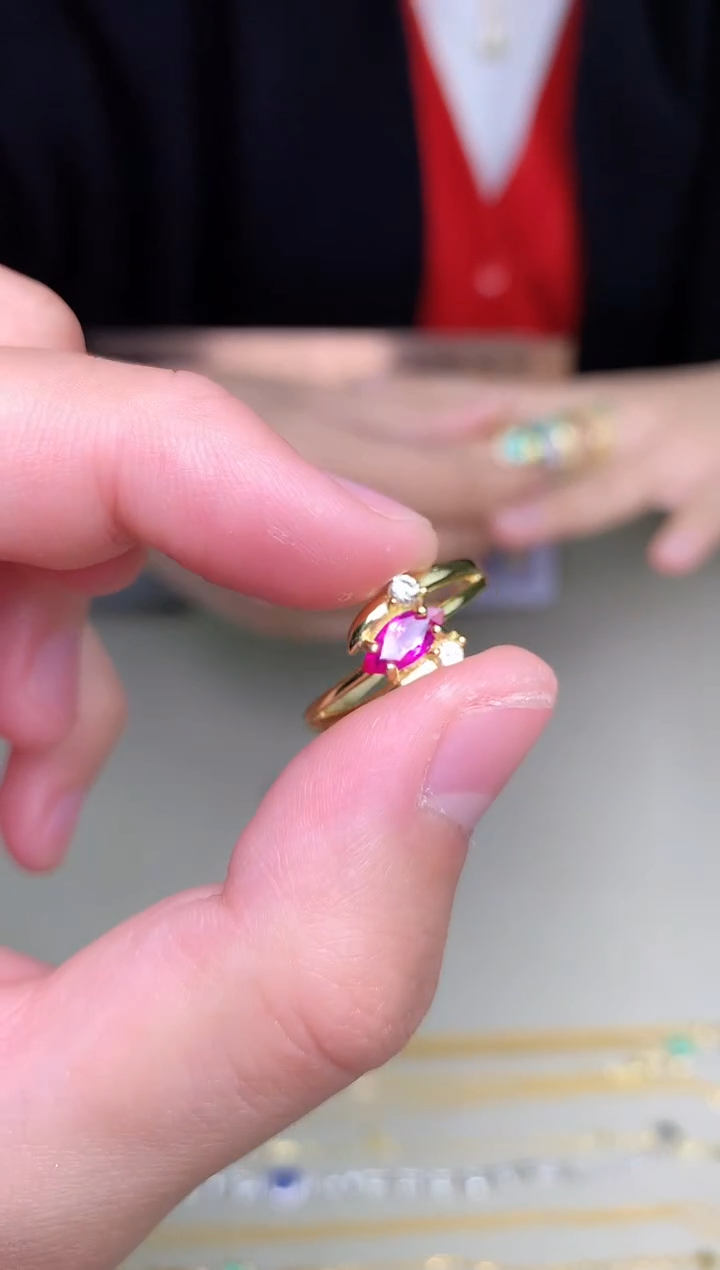 【闪购商品】红宝石戒指银S925镶嵌戒指