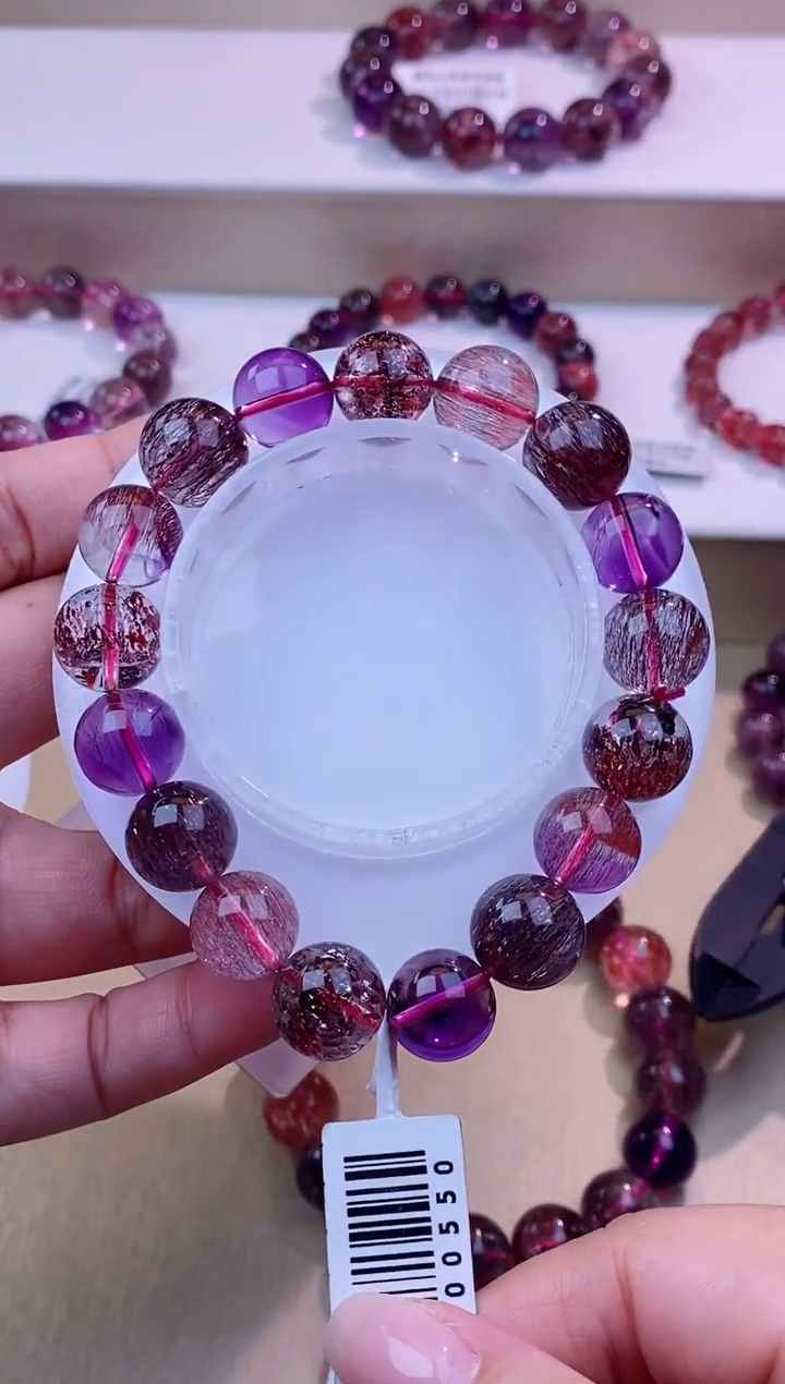 未镶嵌手串水晶黑加仑超七12m+