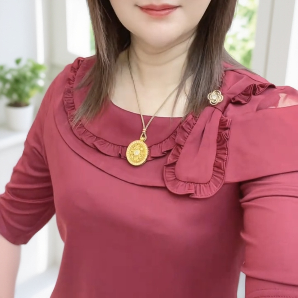 常规蝴蝶结百搭极简风抗起球T恤洋气娃娃领修身中袖上衣