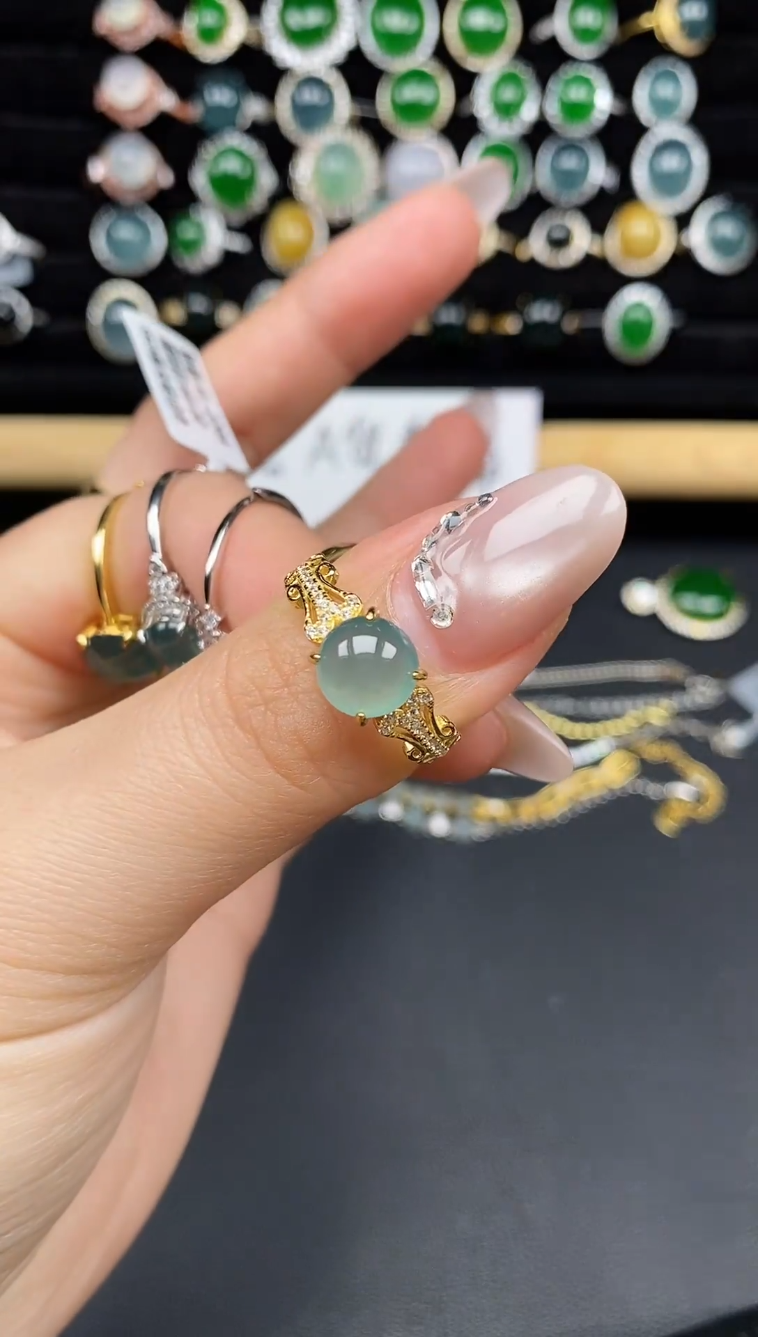 银S925镶嵌戒指翡翠10