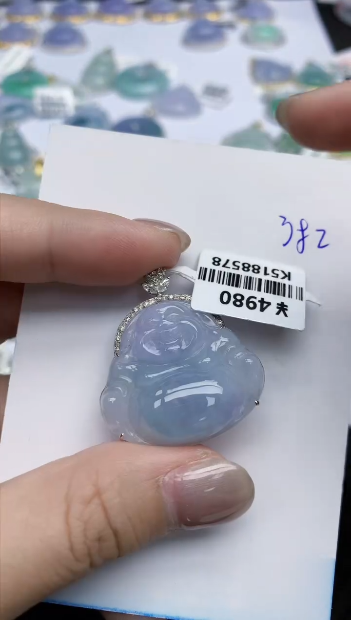 【闪购商品】翡翠颈饰18K金镶嵌天然翡翠A货