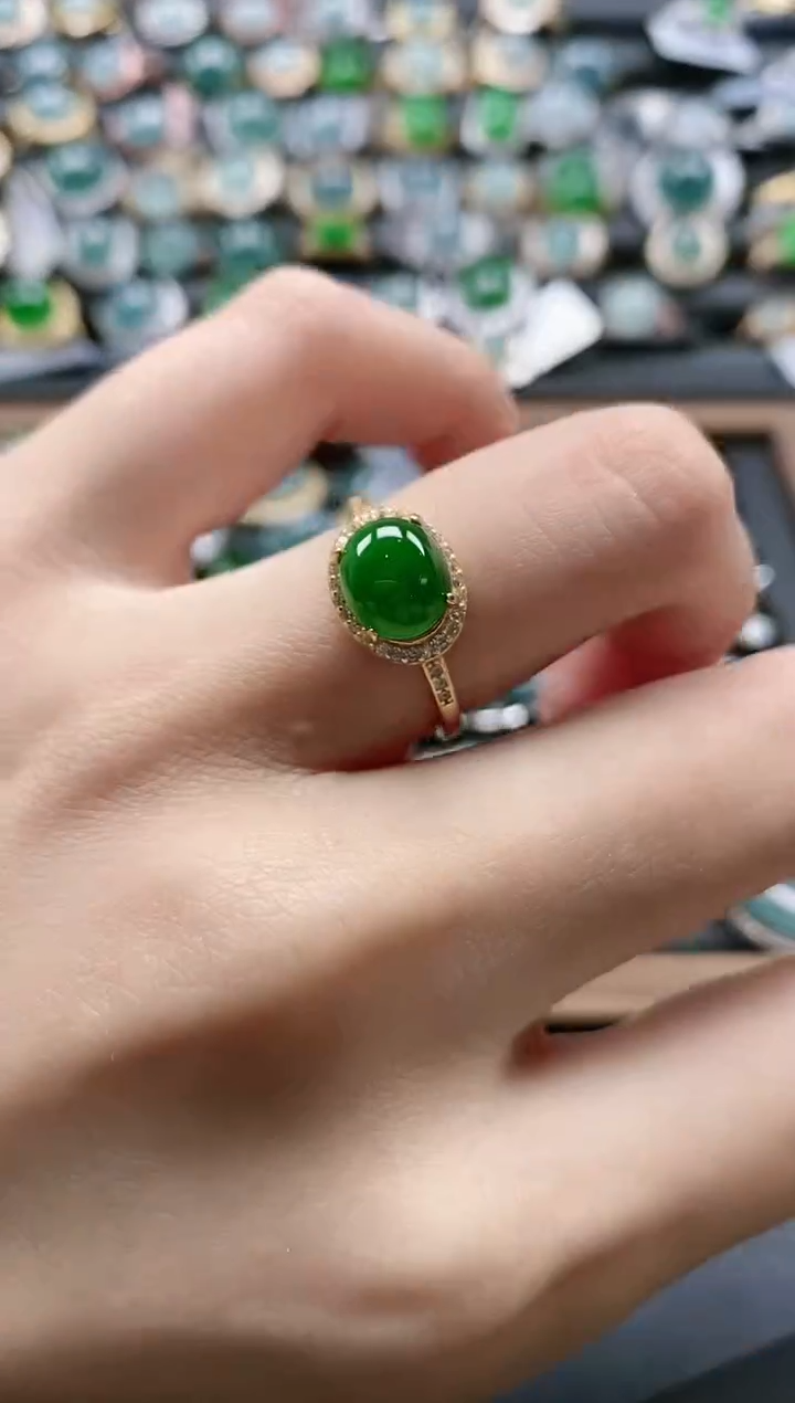 【闪购商品】翡翠戒指银S925镶嵌51511