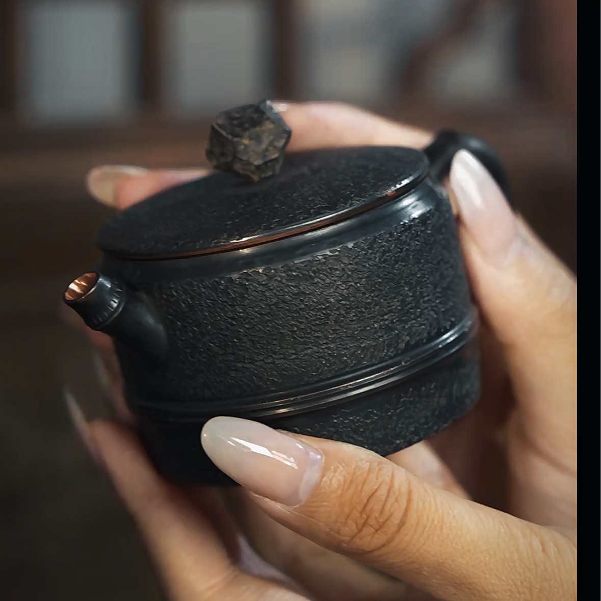 【铜小白】紫溪堂｜纯铜手工锻打竹节小泡壶