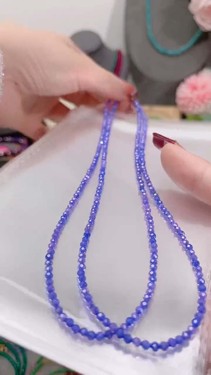 颈饰彩色蓝宝石银S925镶嵌紫99