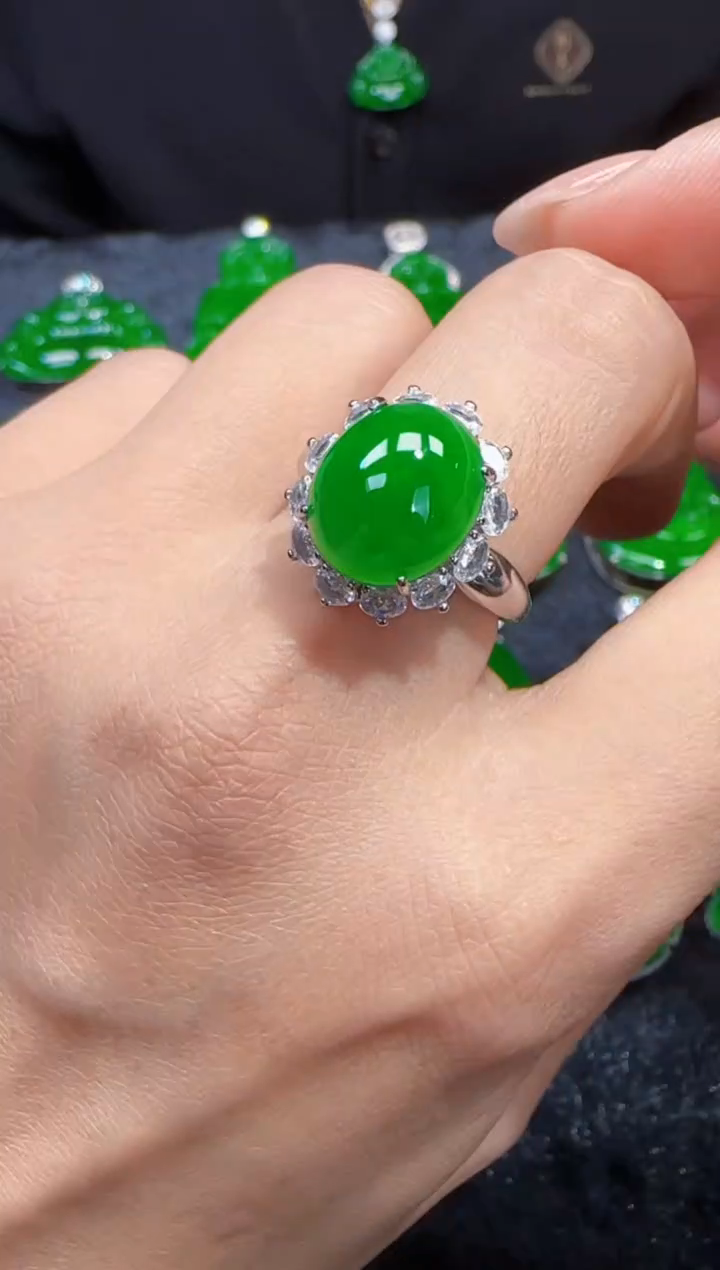 未镶嵌定制翡翠翡翠戒指30
