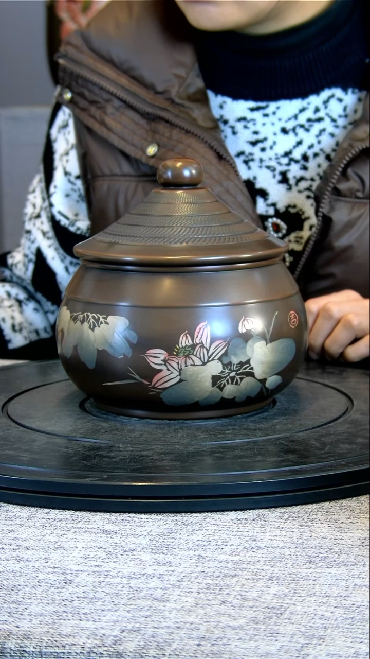 【闪购商品】建水全手工紫陶茶罐精磨090