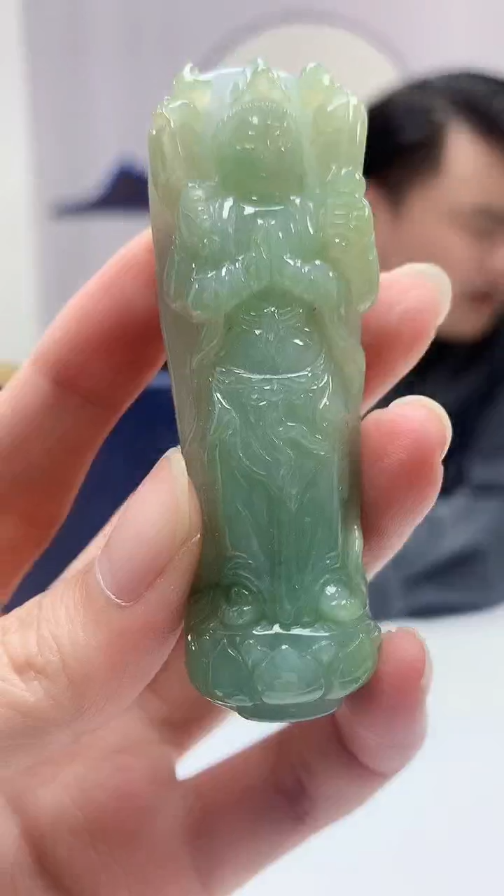 【闪购商品】定制翡翠未镶嵌5060zm-毛货挂件观音33