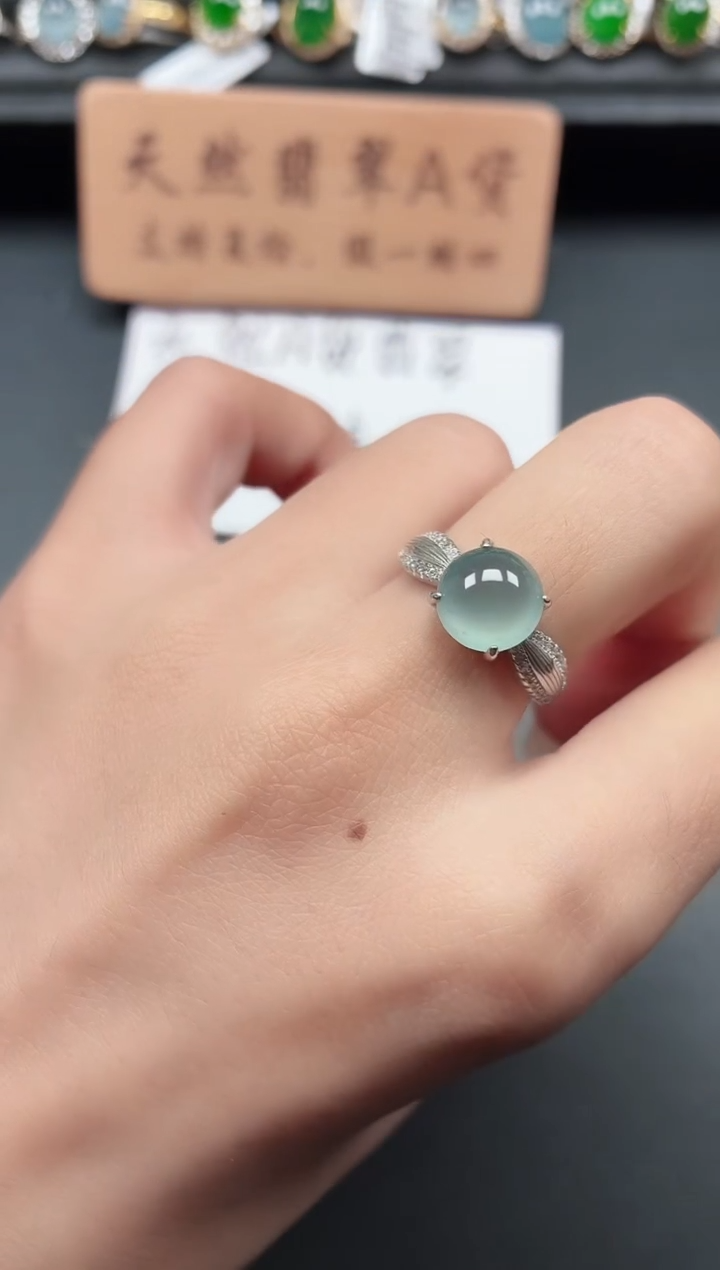 银S925镶嵌戒指翡翠11111