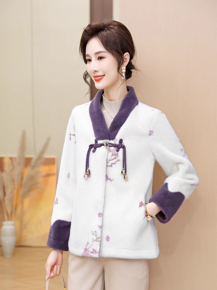 4新款妈妈秋冬装加厚水貂绒大衣中老年时尚洋气女装皮毛一体