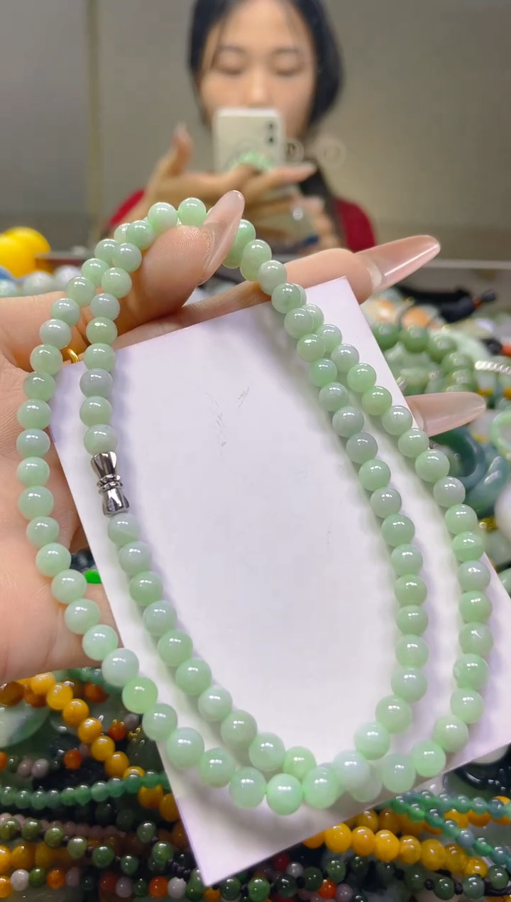 翡翠未镶嵌颈饰5MM/N/翡翠A货，一件也是批发价