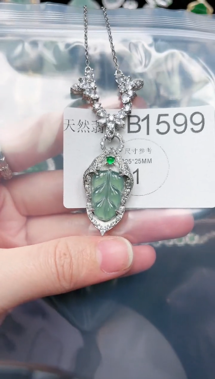 【闪购商品】翡翠颈饰未镶嵌赠皮绳1599