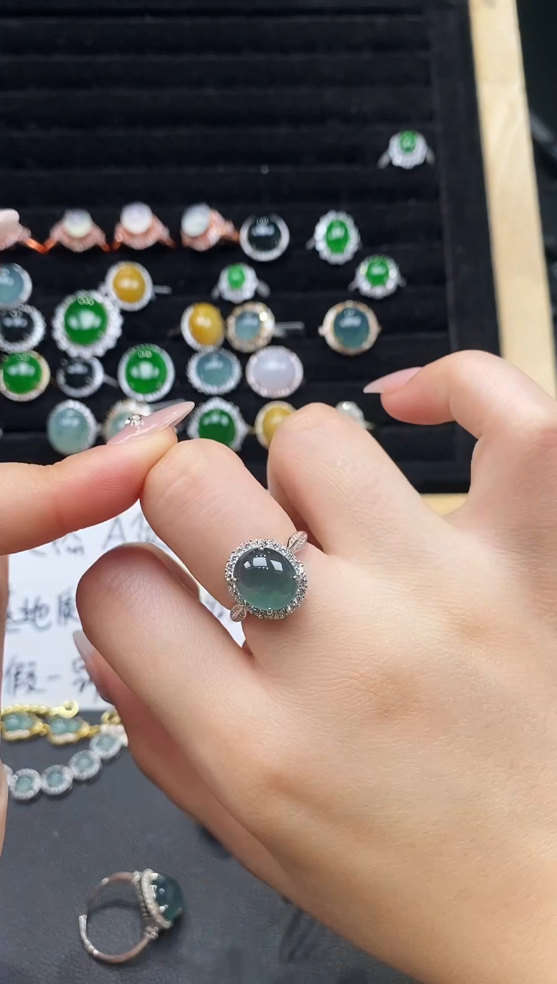 银S925镶嵌戒指翡翠111