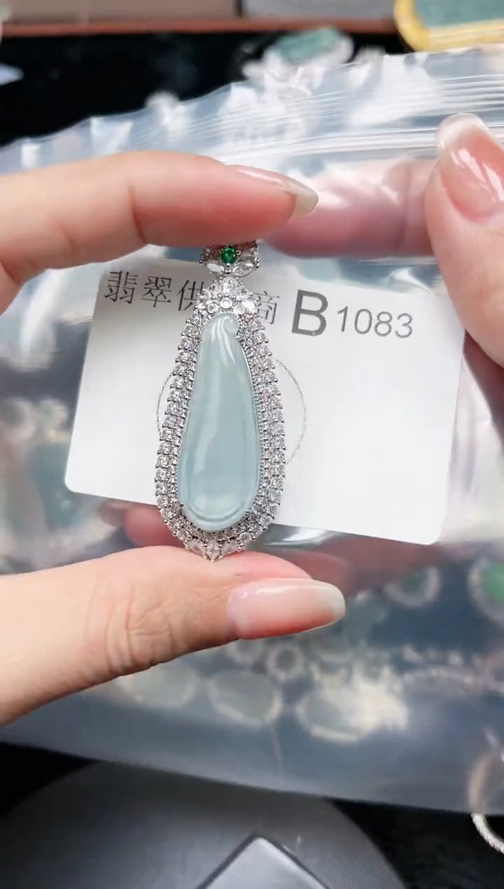 【闪购商品】翡翠颈饰未镶嵌赠皮绳1083