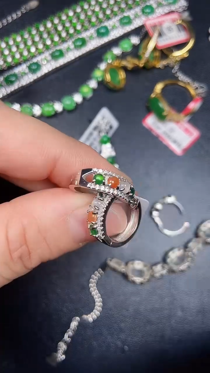 银S925镶嵌戒指翡翠1920