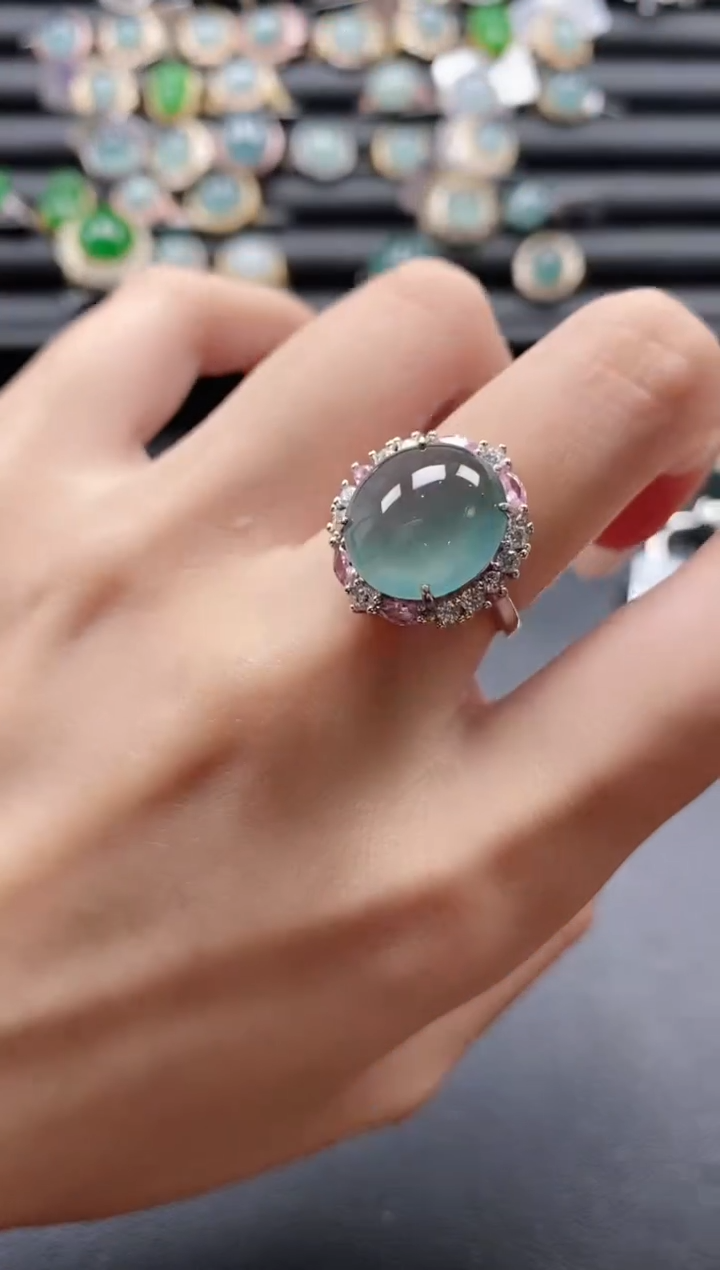 【闪购商品】翡翠戒指银S925镶嵌15151