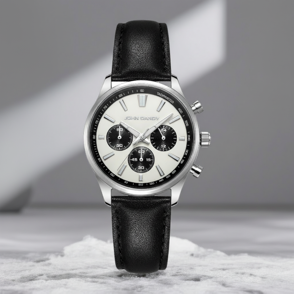  John Dandy时尚三眼多功能皮带款手表JD.5894M/01
