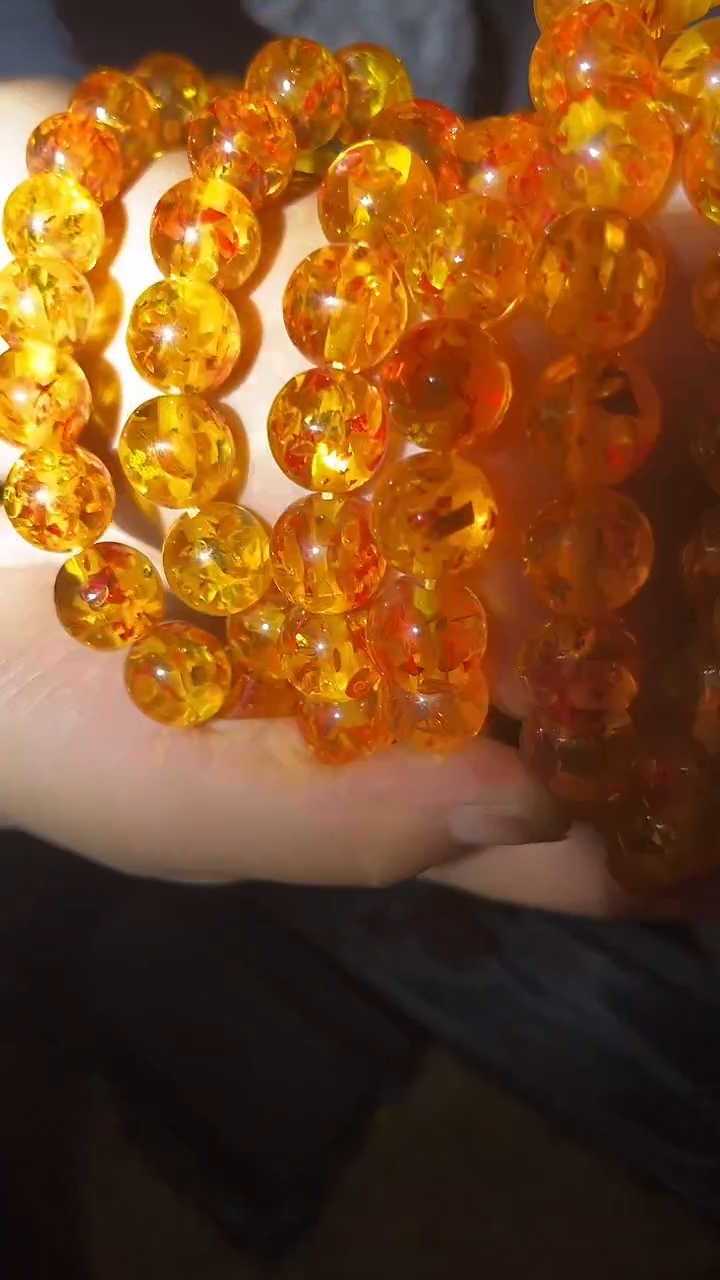 未镶嵌颈饰琥珀花丝珀项链一条