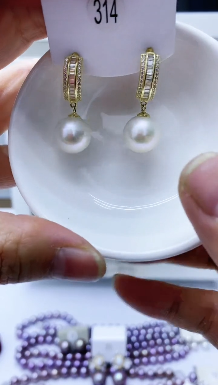 【闪购商品】淡水珍珠耳饰银S925镶嵌314